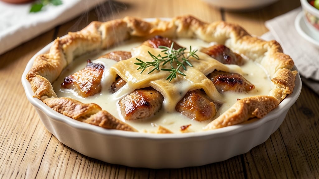 Chicken Pot Pie Recipe No Vegetables: Creamy Gravy and Golden Crust Harmony