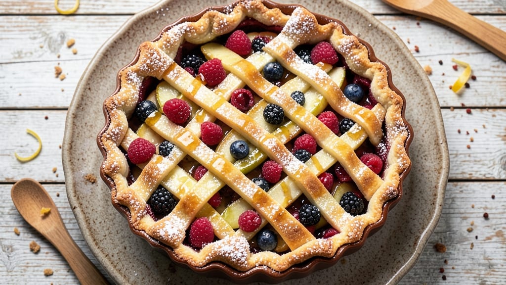 Apple and Mixed Berry Pie Recipe: Double-Crust Lattice Magic