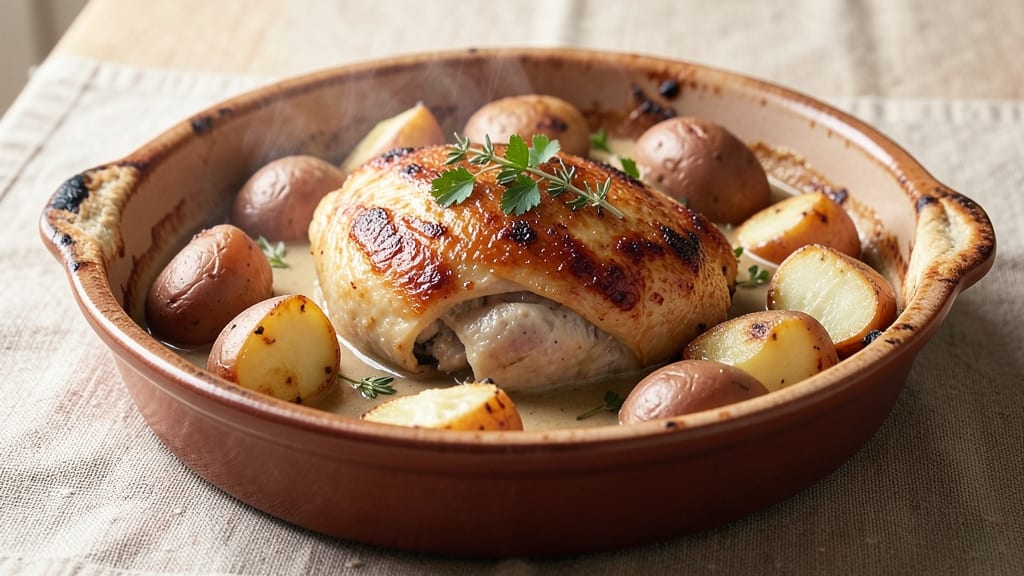 Roasted Chicken Pot Pie Recipe: Crispy Top, Creamy Gravy, One-Pan Magic