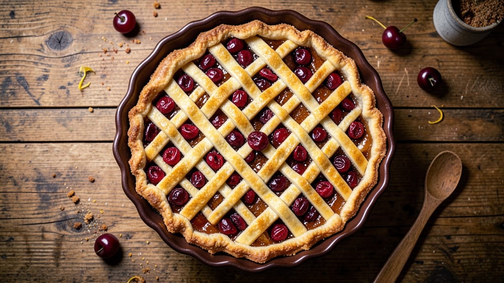 Amish Cherry Pie Recipe: Rustic Lattice Crust With Juicy Tart Cherries