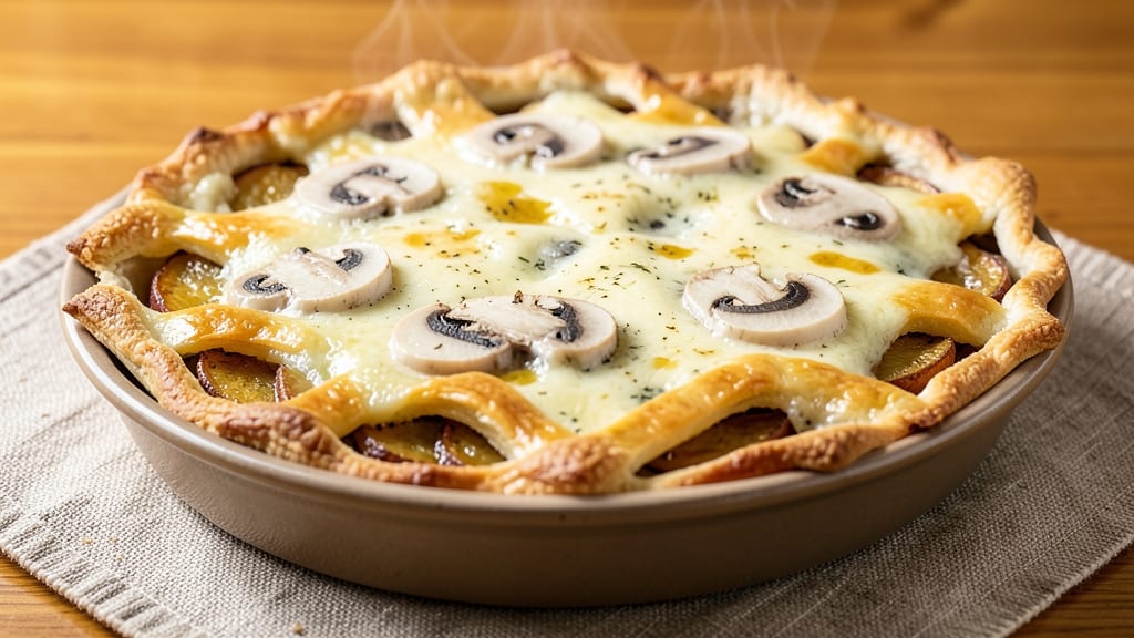 Potato Cheese and Mushroom Pie Recipe: Savory Crust and Creamy Filling Fusion