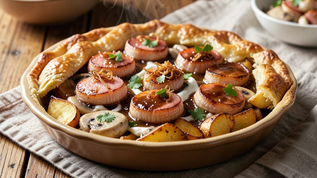 Scallop Pot Pie Recipe: Seared Scallops in Rich Mushroom Gravy