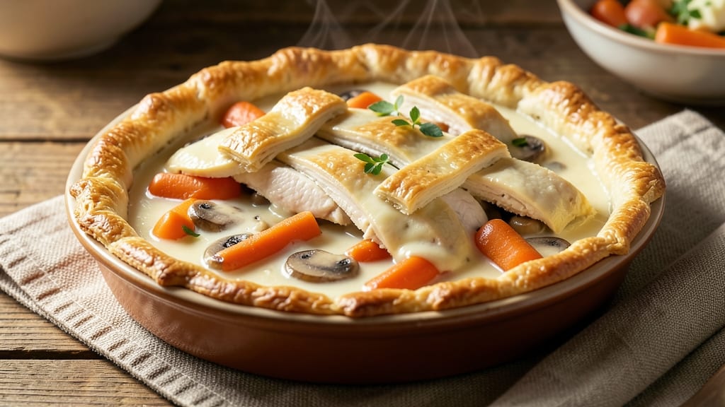 Single Chicken Pot Pie Recipe: Juicy Chicken and Veggie Filling Under Golden Crust