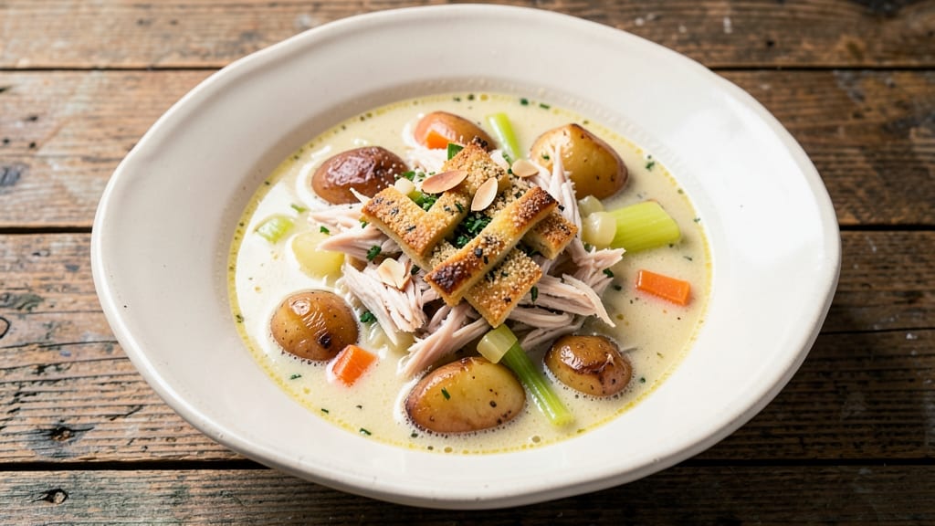 Skinny Chicken Pot Pie Soup Recipe: Lightened-Up Comfort With Foil-Sealed Crisp