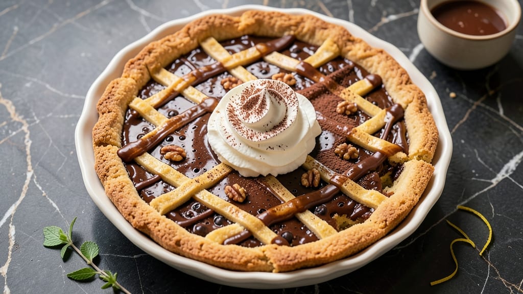 Angus Barn Chocolate Chess Pie Recipe Card: Deep Chocolate Layers With Nutty Crunch