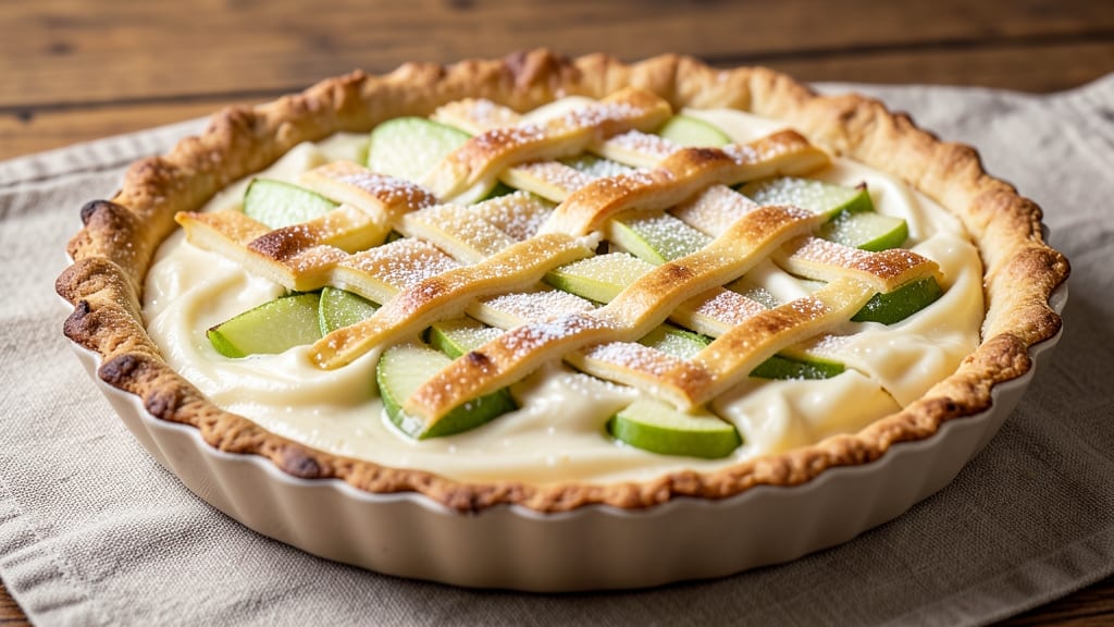 Apple and Custard Impossible Pie Recipe: Crunchy Top, Silky Vanilla Rivers