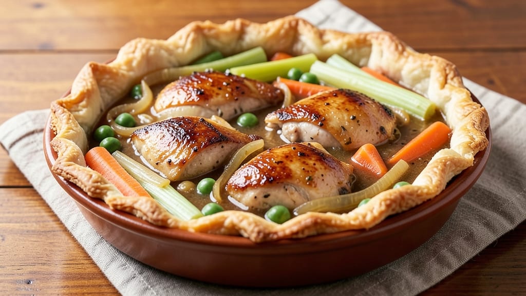 Chicken Pot Pie No Cream Recipe: Savory Gravy and Fluffy Potato Topping Harmony