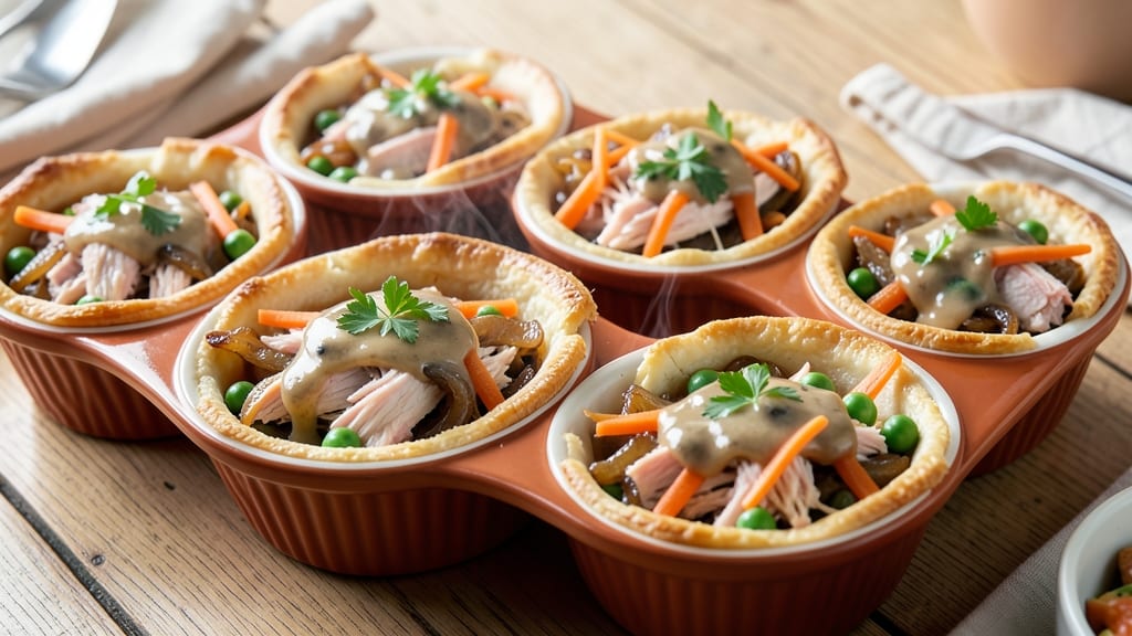 Pot Pie Cups Recipe: Mini Comfort Bites With Gravy-Infused Crust