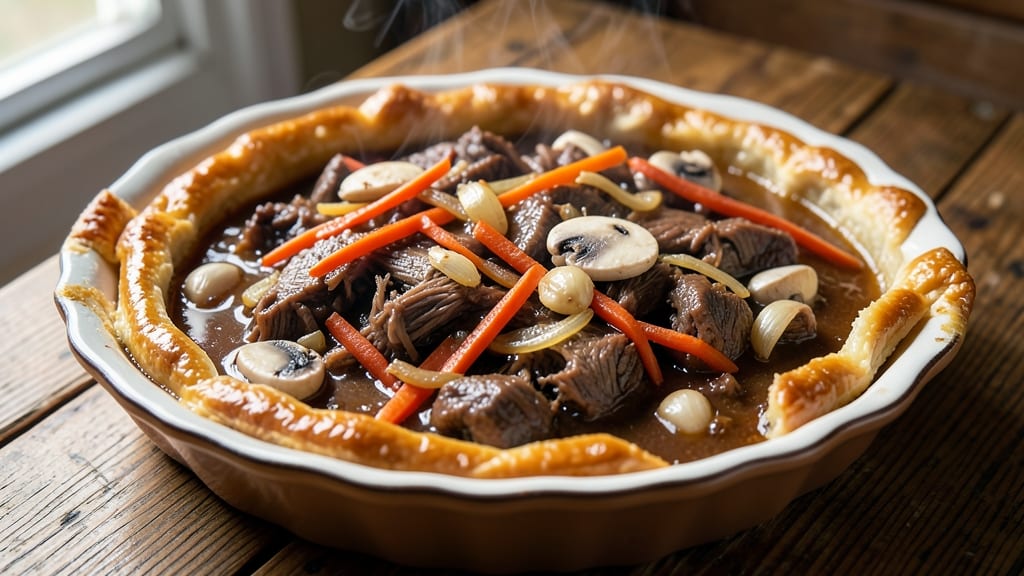 Slippery Beef Pot Pie Recipe: Slow-Cooked Tender Meat in Herbed Gravy