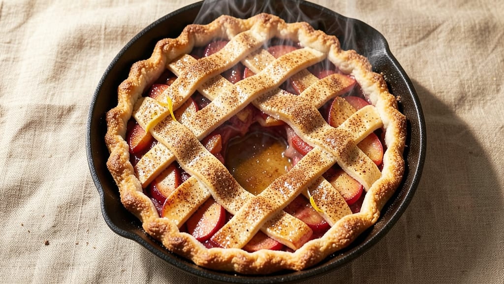 Sizzling Apple Pie Recipe: Caramelized Top, Warm Spice Crunch