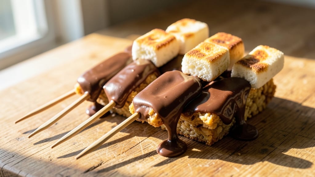 Rice Krispie Treats on a Stick Recipe: Crunchy Clusters With Gooey Vanilla Rivers