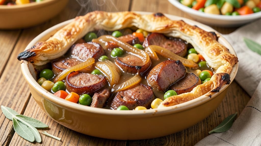 Sausage and Gravy Pot Pie Recipe: One-Pan Dinner With Flaky Top and Savory Filling