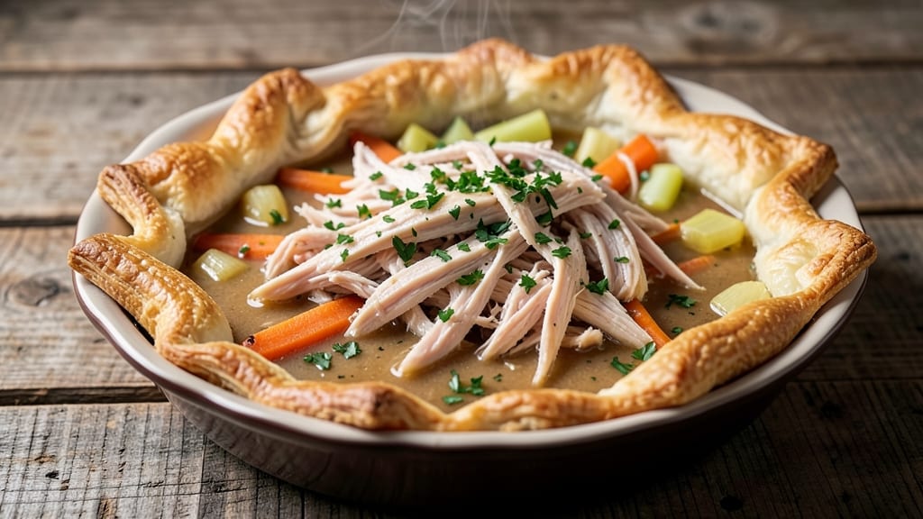 Ree Drummond's Turkey Pot Pie Recipe: Savory Gravy and Fluffy Homestyle Layers
