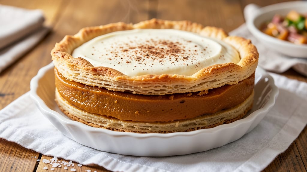 3 Layer Pumpkin Pie Recipe: Spiced Vanilla Swirls and Crunchy Topping Magic